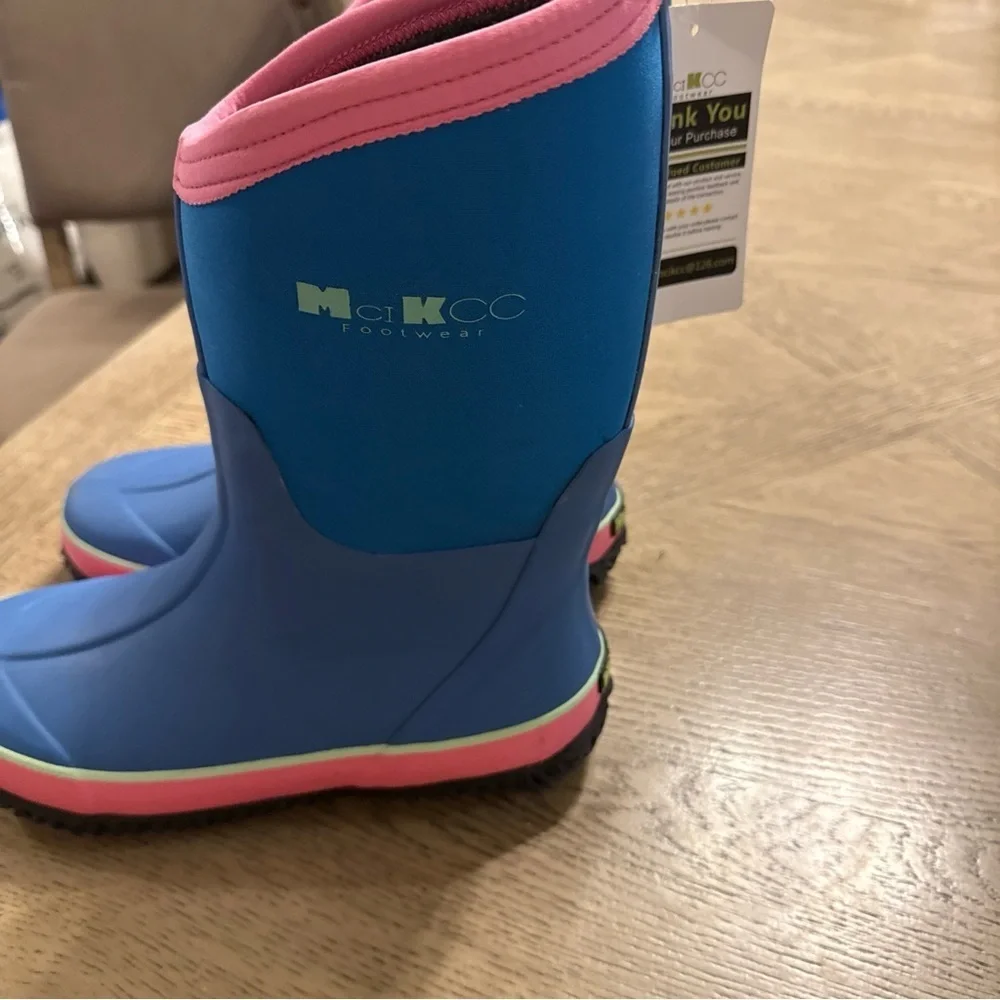 MCIKCC Kids Waterproof Rain Boots,High Snow Boots Size 6
